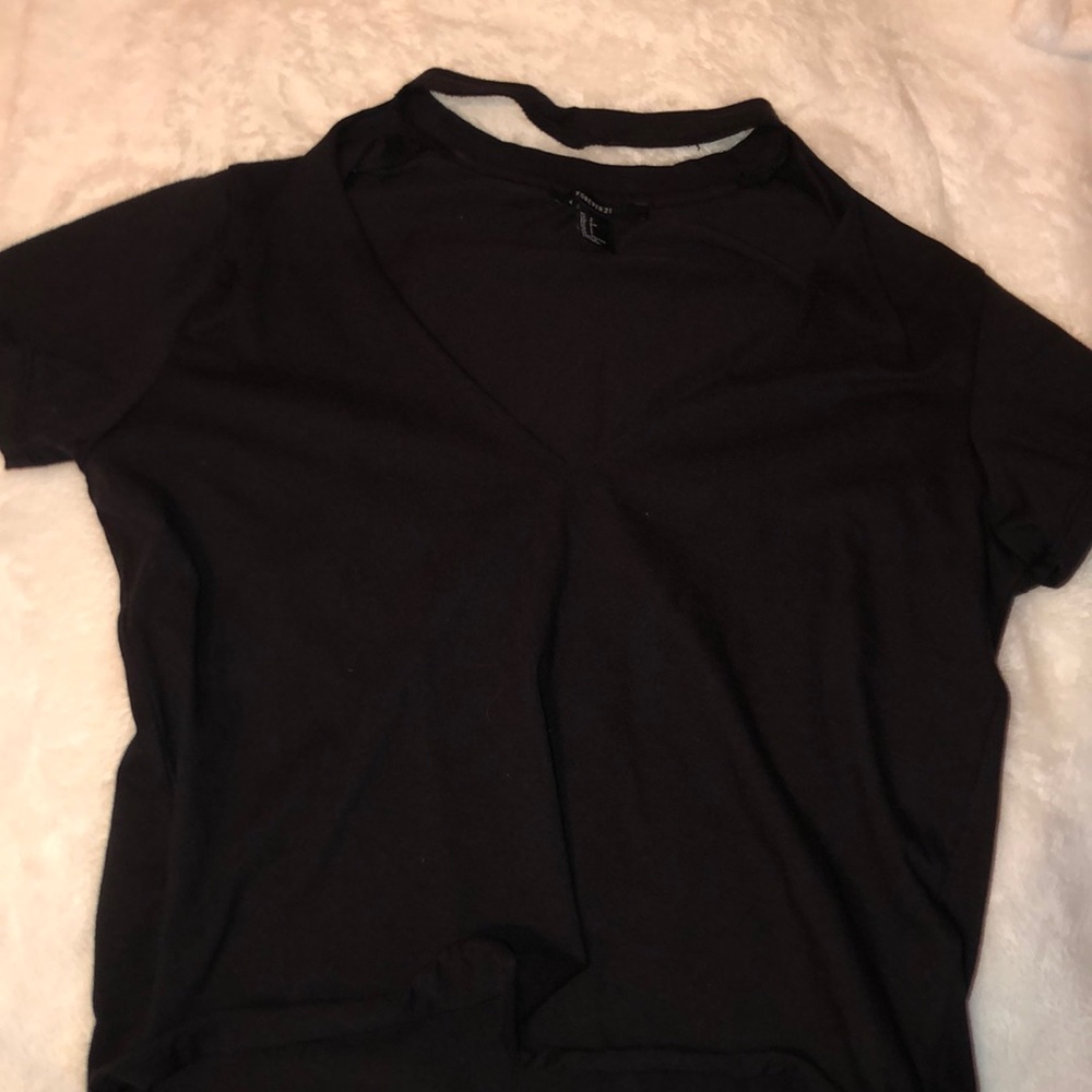 black cut out tee